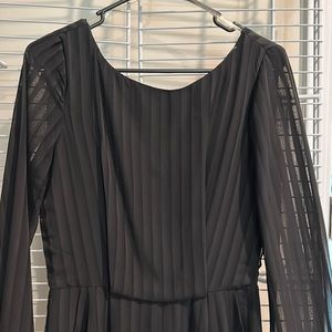 Black Long Sleeve Chiffon Romper